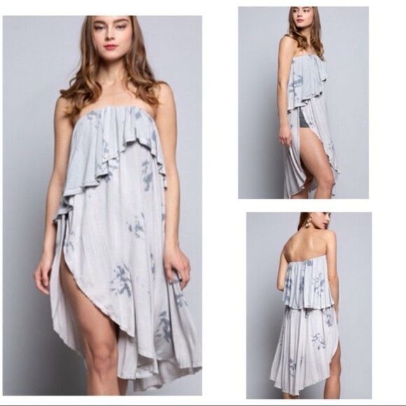 HAND-DIP Tunic w/ Asymmetrical Hem & Dye - Picture 8 of 15